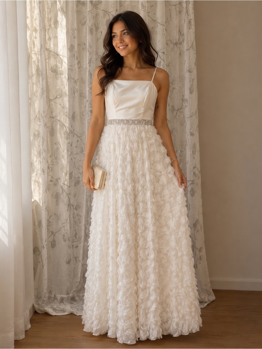SayYes to the Prom White Dress Size 4 Juniors